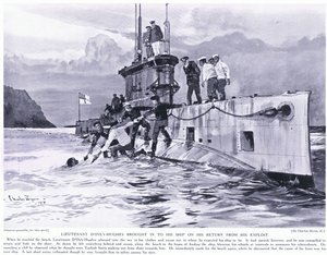 جلب الملازم D&39;Oyly-Hughes RN إلى سفينته عند عودته من استغلاله في أغسطس 1915 بواسطة تشارلز إدوارد ديكسون
